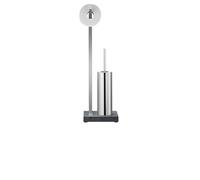 Porte papier toilette sur pied avec brosse WC 65 cm, inox mat, Blomus