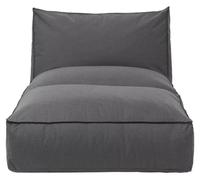Blomus Bett S Stay, chaise longue d'extérieur, plastique, fibres synthétiques, acier thermolaqué, couleur charbon, 25 x 80 x 190 cm, 62042