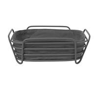 Blomus Corbeille à Pain Noire S - Panier à Pain en Acier revêtu par Poudre et Sac en Tissu en Coton, S : 20 cm