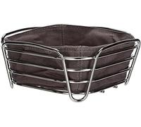 blomus - DELARA 63757 Panier à Pain S en Acier chromé, Aimant, Sac en Tissu en Coton, Design Tendance et Moderne, Polyvalent, Finition de qualité supérieure (H x l x P) 9,5 x 21 x 21 cm, aimanté