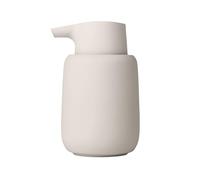 blomus Distributeur de Savon, Céramique, Plastique, Silicone, Beige Clair, H 14 cm, T 9,5 cm, Ø 8,5, V 0,25 l 69054