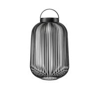 blomus LITO Lanterne LED L | Noir | Fer | Ø 31 x 49 cm | 3 couleurs de lumière - Intensité variable par tactile - Fonctionnement à piles mobile - Protection contre les éclaboussures