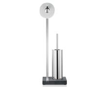 Porte-papier hygiénique avec brosse WC MENOTO, 65 cm, acier inoxydable poli, Blomus