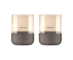 blomus Photophore Calma Ø7 cm 2-pack Burned Metal-finition métallique