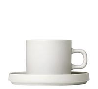 Blomus -PILAR - Lot de 2 tasses à café en grès, Moonbeam, capacité de 200 ml, élégance sobre, passe au lave-vaisselle, finition de qualité (H x l x P) : 7 x 8 x 11 cm, Moonbeam, 63907