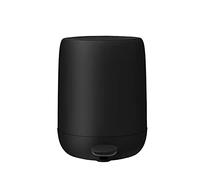 Blomus Poubelle à pédale Sono avec fermeture amortie, poubelle de salle de bain, poubelle avec pédale, fermeture douce, couleur : noir, matériau : plastique, silicone