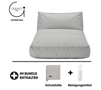 Blomus STAY, transat d'extérieur, comprenant une housse de protection e et un produit de nettoyage, revêtement Cloud Bou imensions 120 x 190 cm