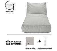 Blomus STAY, transat d'extérieur, comprenant une housse de protection et un produit de nettoyage, revêtement Cloud Bou imensions 80 x 190 cm