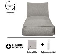 Blomus STAY, transat d'extérieur, comprenant une housse de protection et un produit de nettoyage, revêtement Earth Bou imensions 80 x 190 cm