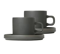 blomus Tasse à café avec soucoupe Pilar lot de 2 Vert agave