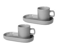 blomus Tasse à espresso avec soucoupe Pilar lot de 2 Gris mirage