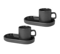 blomus Tasse à espresso avec soucoupe Pilar lot de 2 Vert agave