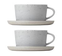 blomus Tasse à thé avec soucoupe Sablo 25 cl lot de 2 Cloud
