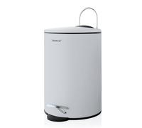 Blomus Poubelle salle de bain TUBO 68993 – 3 L, gris, pédale, système Smart Close, seau amovible