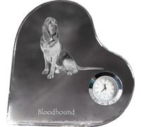 Bloodhound - horloge en cristal avec photo de chien, étagère en forme de cœur avec horloge, horloge sur pied personnalisée de la marque Art-Dog