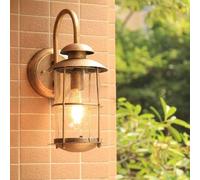 BLOOHK Applique murale extérieure créative en verre goutte d'eau, luminaire mural de porche étanche IP23, lanterne intérieure et for jardin, porte(Brass)
