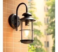 BLOOHK Applique murale extérieure créative en verre goutte d'eau, luminaire mural de porche étanche IP23, lanterne intérieure et for jardin, porte(Dark)