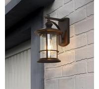 BLOOHK Applique murale extérieure de ferme, applique en aluminium bronze huilé, lanterne étanche avec abat-jour verre semé for porte d'entrée maison, garage