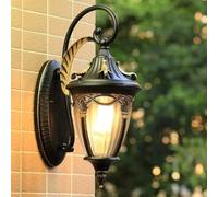 BLOOHK Applique murale extérieure rétro européenne, applique en aluminium moulé sous pression étanche, luminaire de lanterne vintage antirouille for porte d'entrée