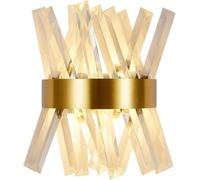 BLOOHK Applique murale moderne en cristal, luminaire mural de luxe doré avec tiges verre transparent for salon, chambre à coucher, couloir, salle bain, vanité