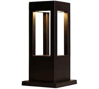 BLOOHK Borne Lumineuse d'extérieur Moderne, Lampe de Jardin Minimaliste étanche IP55, luminaire d'extérieur en Aluminium Noir pour terrasse, entrée, Cour, Compatible LED