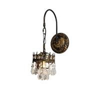 BLOOHK Luminaire mural en cristal clair moderne K9 miroir appliques murales métal applique veilleuse for couloir chevet salon restaurants café décoration(Black gold)