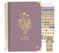 bloom daily planners Agenda 2026 à couverture rigide (janvier à décembre) - Agenda mensuel et hebdomadaire inspirant - Format A5 - 14 x 21 cm - Lin - Violet