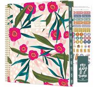 bloom daily planners Agenda 2026 (janvier à décembre) - 21,6 x 27,9 cm - Agenda hebdomadaire et mensuel avec autocollants et onglets - Couverture souple flexible - Coquelicots roses