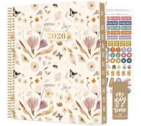 bloom daily planners Agenda 2026 (janvier à décembre) - 21,6 x 27,9 cm - Agenda hebdomadaire et mensuel avec autocollants et onglets - Couverture souple flexible - Jardin de papillons