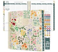 bloom daily planners Agenda scolaire 2026-2027 à couverture rigide pour objectifs et objectifs (juillet 2026 à juillet 2027) - Calendrier mensuel et hebdomadaire - 19,1 x 22,9 cm - Fête de jardin