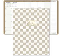 bloom daily planners Calendrier mensuel 2027 (janvier 2027 à décembre 2027) - Grand agenda 22,9 x 30,5 cm - Motif à carreaux, café