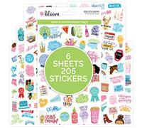 bloom daily planners Lot de 6 feuilles d'autocollants pour planificateur d'autonomisation féminine - 205 autocollants sur le thème de Girl Power