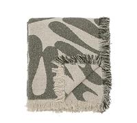 Bloomingville Alk 82058457 Couverture en Coton recy vec Motif imprimé Vert 160 x 130 cm