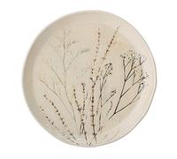 Bloomingville – Grande assiette plate Bea – grès beige, ronde à motifs – Ø28xH1 cm