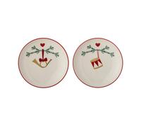 Bloomingville Assiette Yule Ø16 cm lot de 2 Blanc