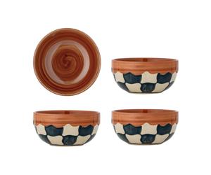 Bloomingville Bol Check Ø14 cm. lot de 4 Bleu