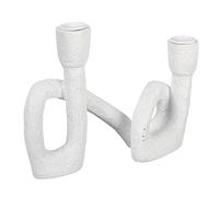 Bloomingville Bougeoir Double sculptural Moderne Blanc
