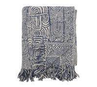 Bloomingville Bresso Couverture, en coton recy leu, L 160 x l 130 cm