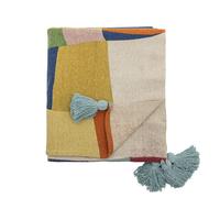 Bloomingville Plaid en coton Colorine 160x130 cm Bleu