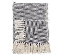 Bloomingville Couvre-lit de qualité supérieure 160 x 130 cm - Plaid Polyvalent en Coton recyclé, idéal comme Couverture de canapé ou pour lit et Jardin, Doux et Facile d'entretien