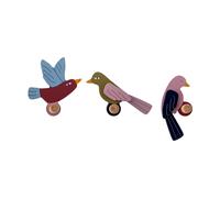 Bloomingville Crochet Lewi 3 pièces Oiseaux. bleu-rose