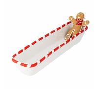 Bloomingville Ginnie Bol en céramique, Marron, L 36,5 x H 9,5 x l 12,5 cm