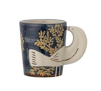 Bloomingville Hezha 82066105 Tasse en grès, avec poignée oiseau 3D, passe au lave-vaisselle, 8 x 9 cm, 260 ml