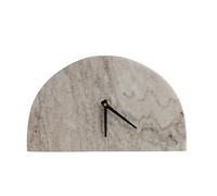 Bloomingville Horloge de cheminée Moderne Demi-Lune en marbre Beige et Noir, Naturel