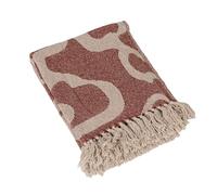 Bloomingville Jeté de lit en Coton mélangé Jacquard avec Motif Abstrait Naturel et Marron