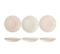 Bloomingville Lot de 3 assiettes Cécile en céramique rose gris, 25 cm