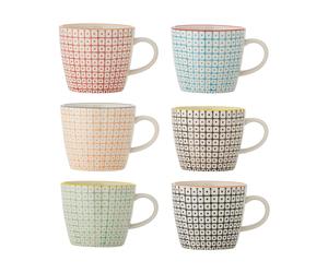 Bloomingville Mug Carla. Multicolore. lot de 6