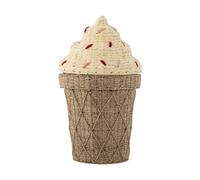 Bloomingville Panier de rangement avec couvercle Cillie Ø40 cm Nature ice cream