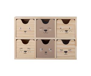 Bloomingville Petite bibliothèque Calle 6 tiroirs 27x18 cm Naturel
