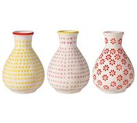 Bloomingville Petits Vases Susie - Couleur ø 6,5 H 11 cm, Rose Jaune Rouge, Céramique, Lot de 3
